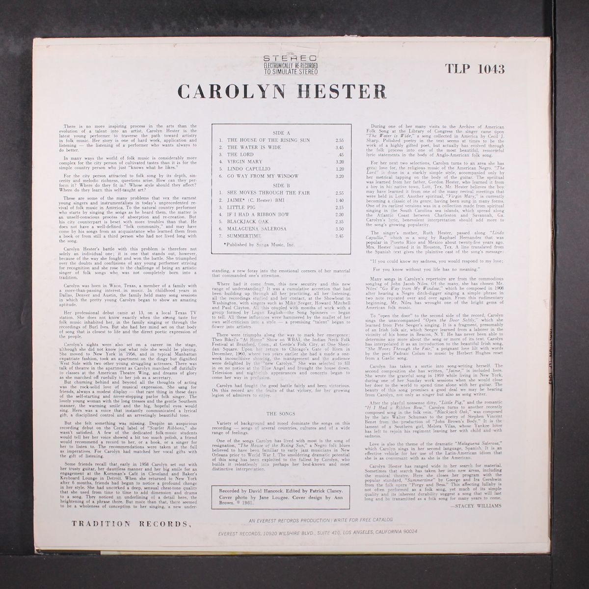 carolyn hester by CAROLYN HESTER