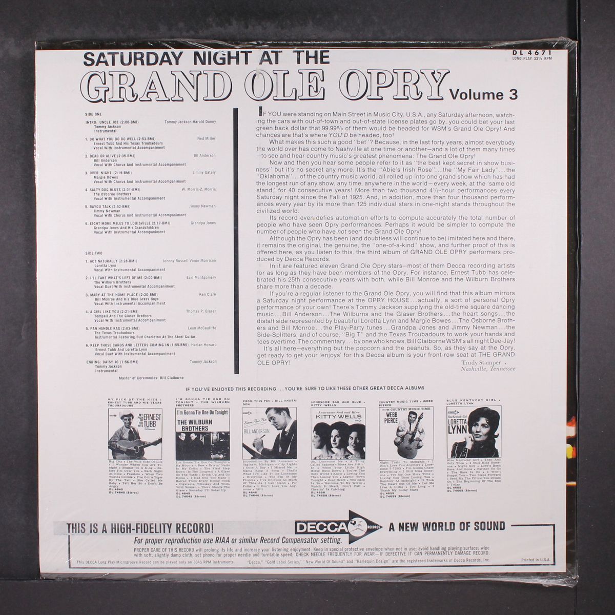saturday night grand ole opry, vol.3 by VARIOUS
