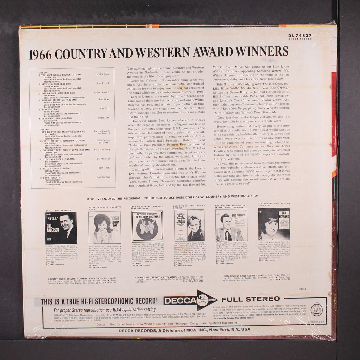 1966 country & western award winners by VARIOUS