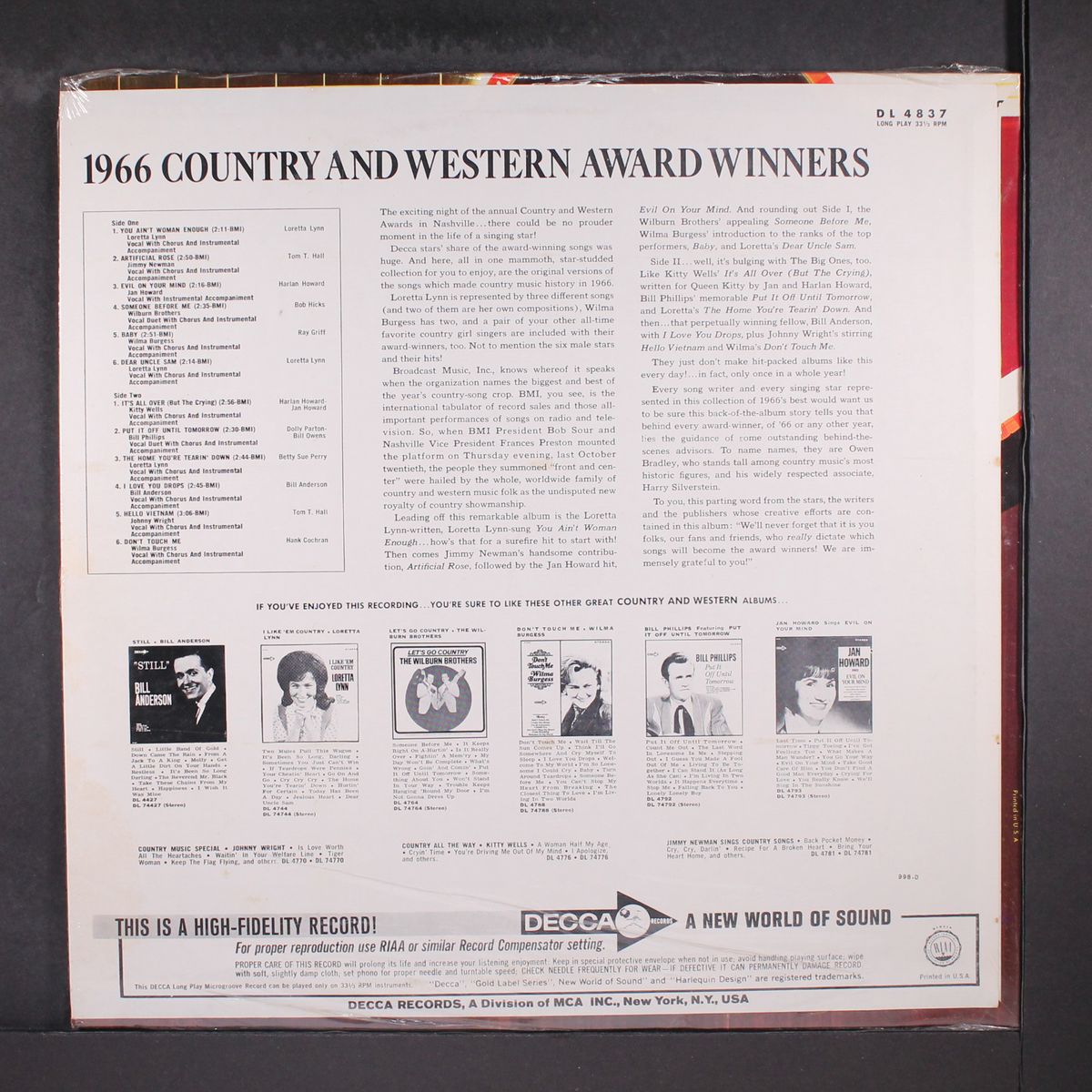 1966 country & western award winners by VARIOUS
