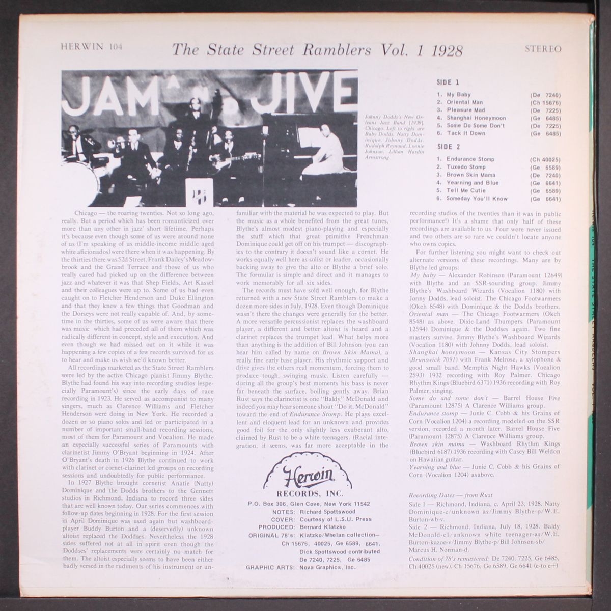 natty dominique, vol. 1 1928 by STATE STREET RAMBLERS