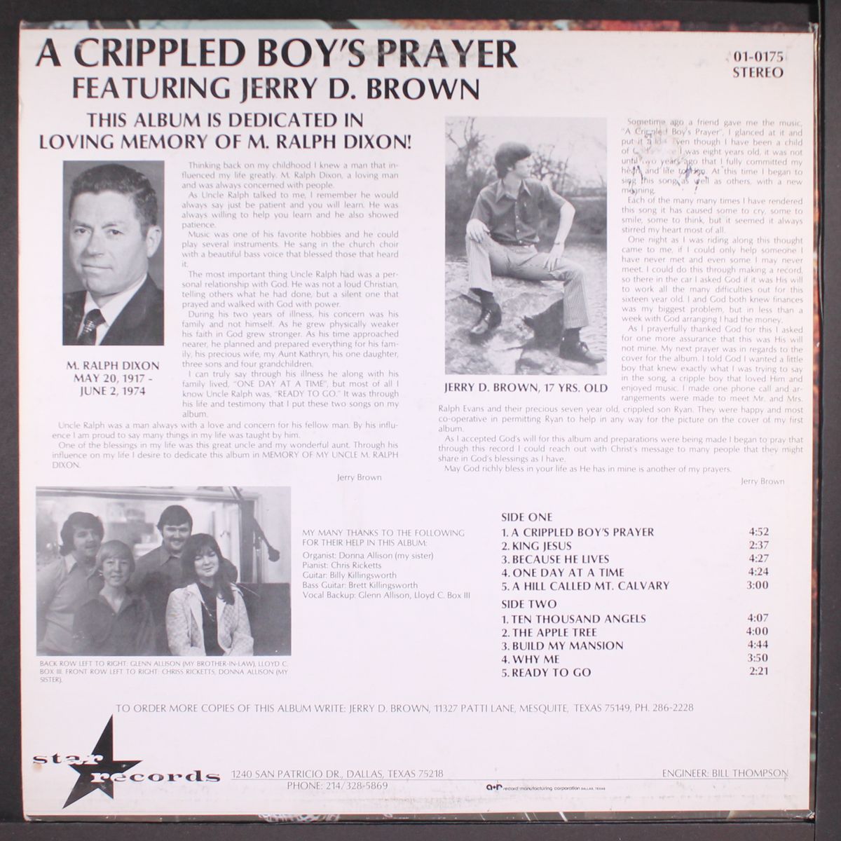 a crippled boy's prayer by JERRY D. BROWN