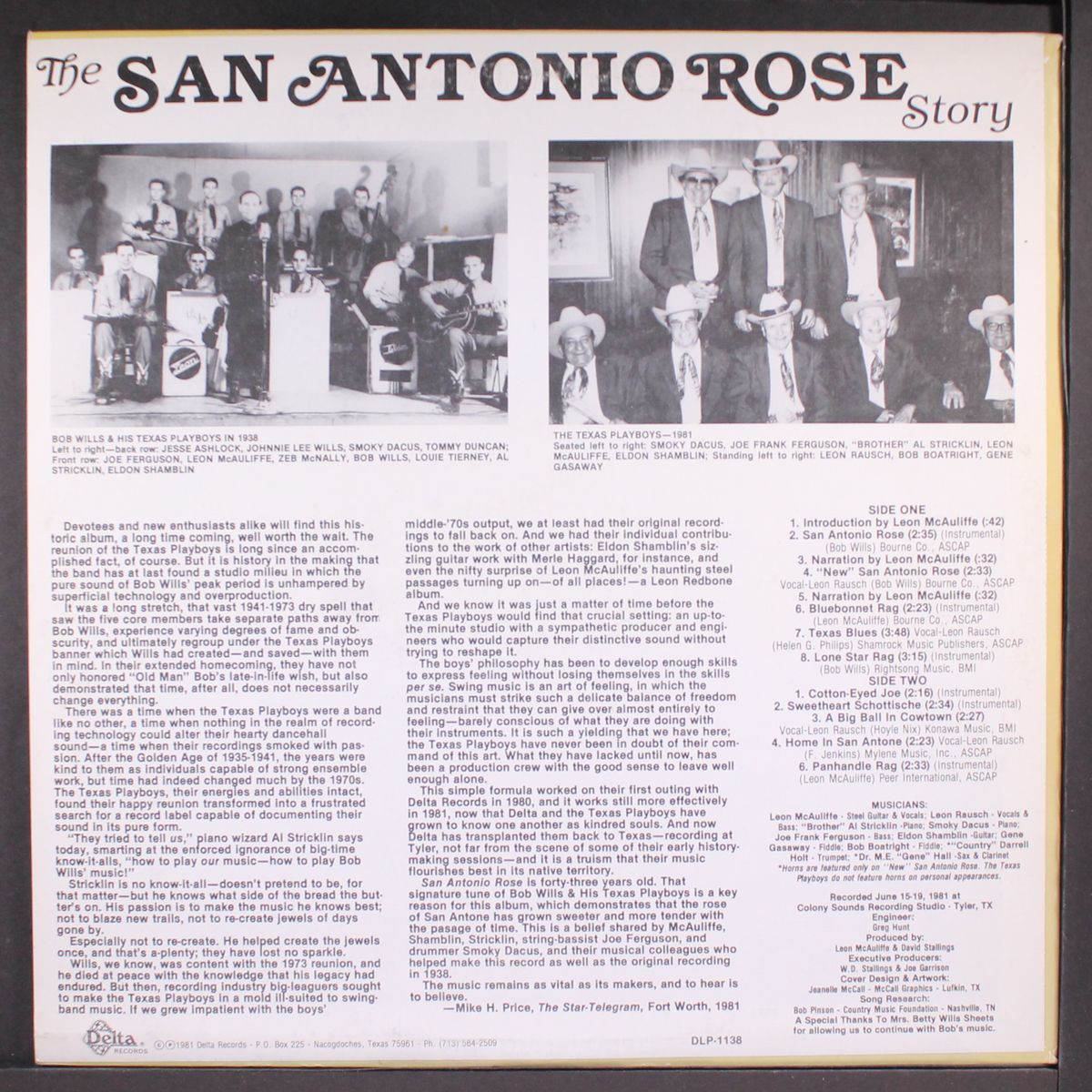 the san antonio rose story by ORIGINAL TEXAS PLAYBOYS