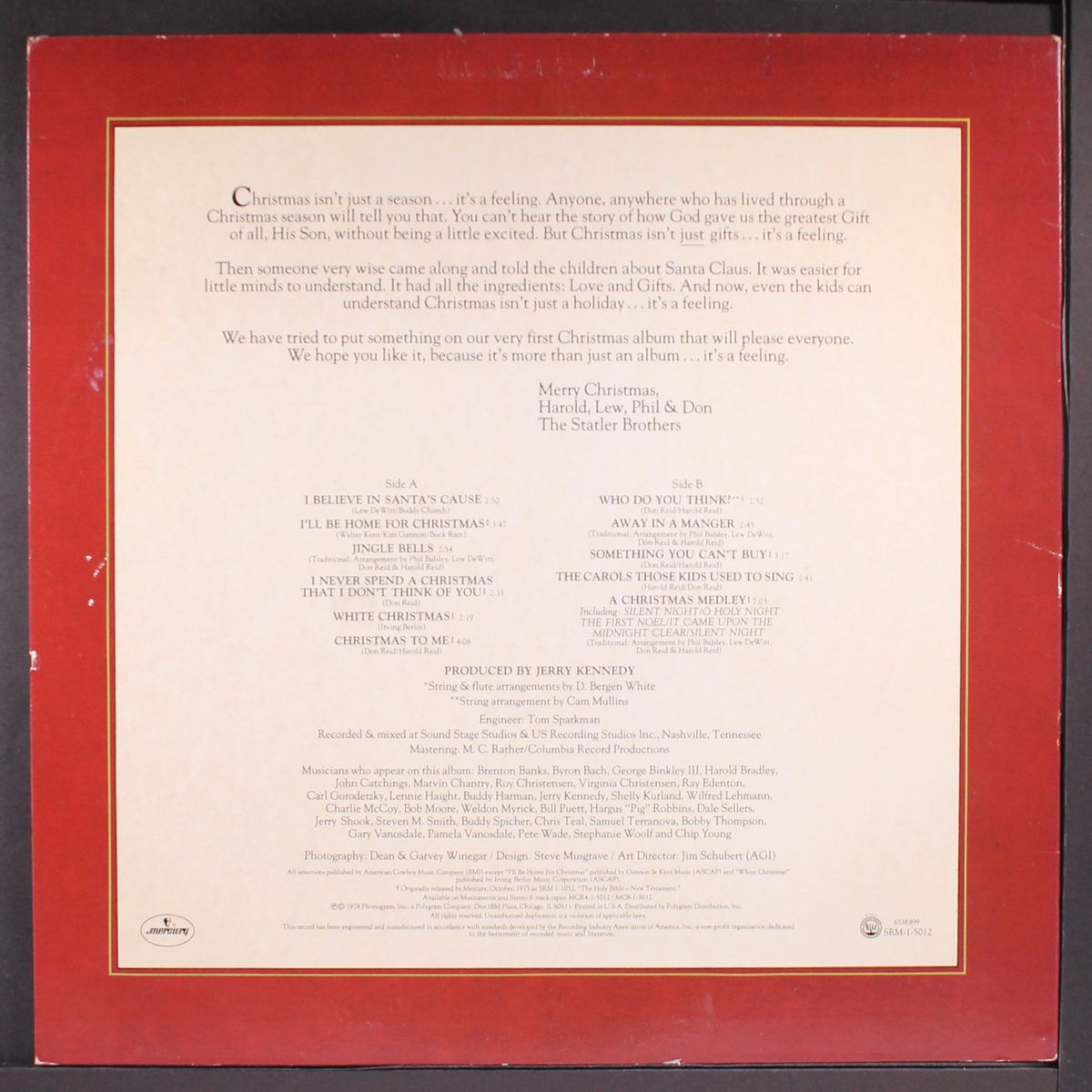 christmas card by STATLER BROTHERS