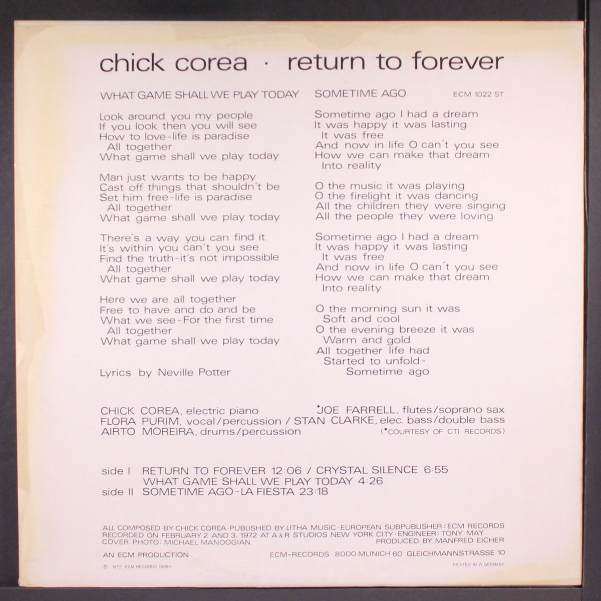 return to forever by CHICK COREA