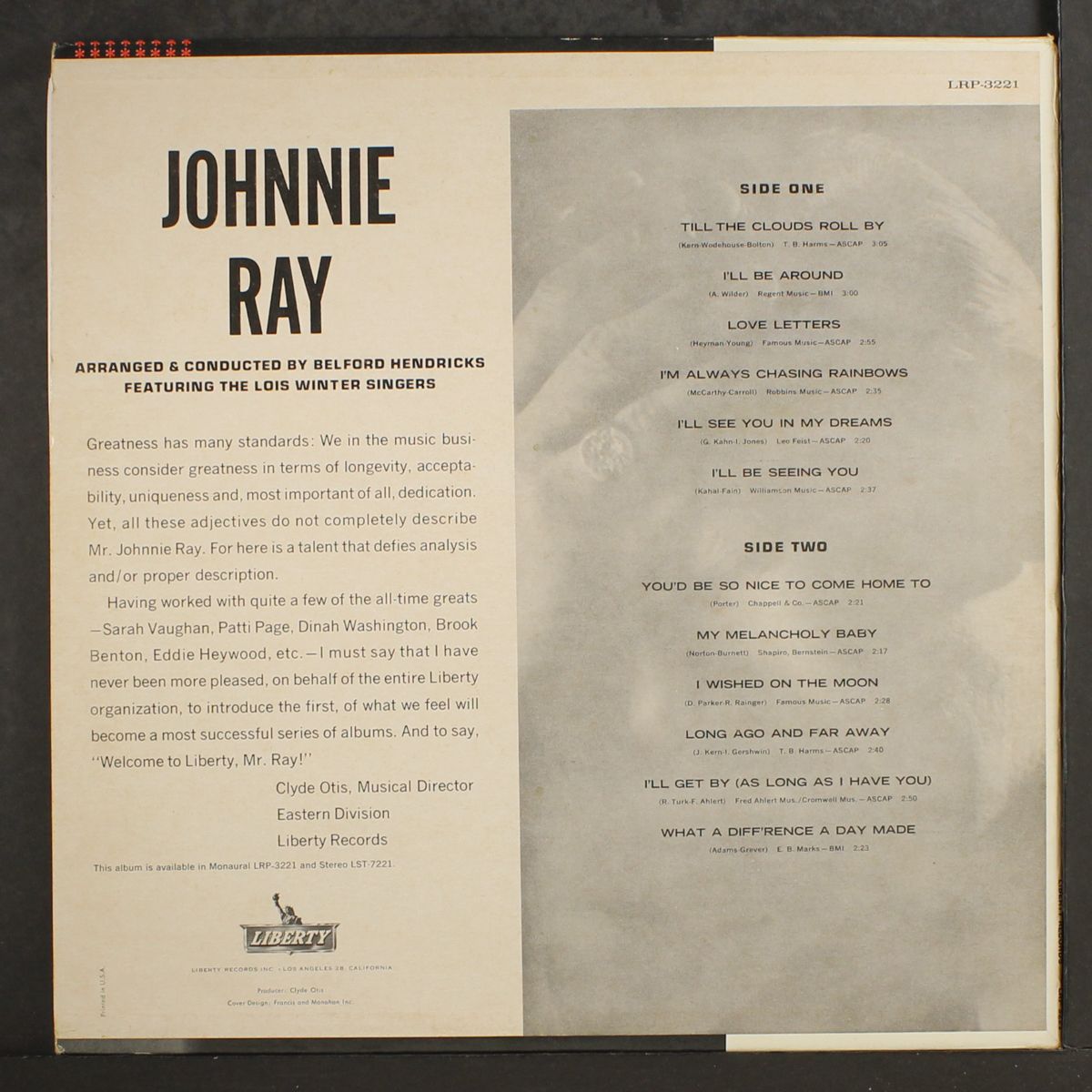 johnnie ray by JOHNNIE RAY
