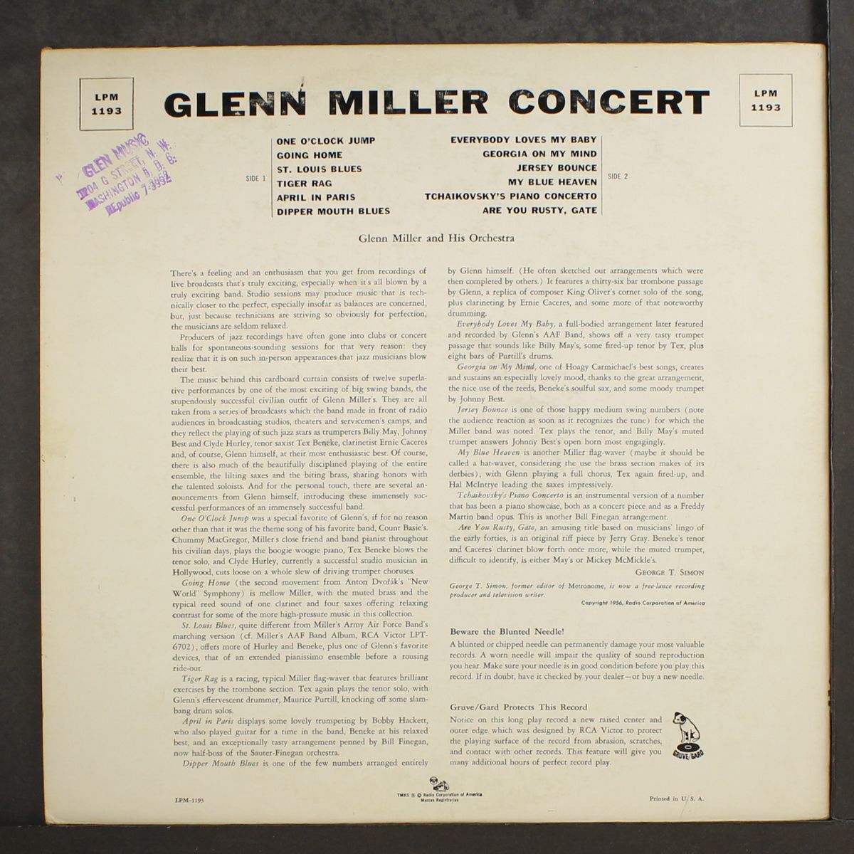 concert by GLENN MILLER