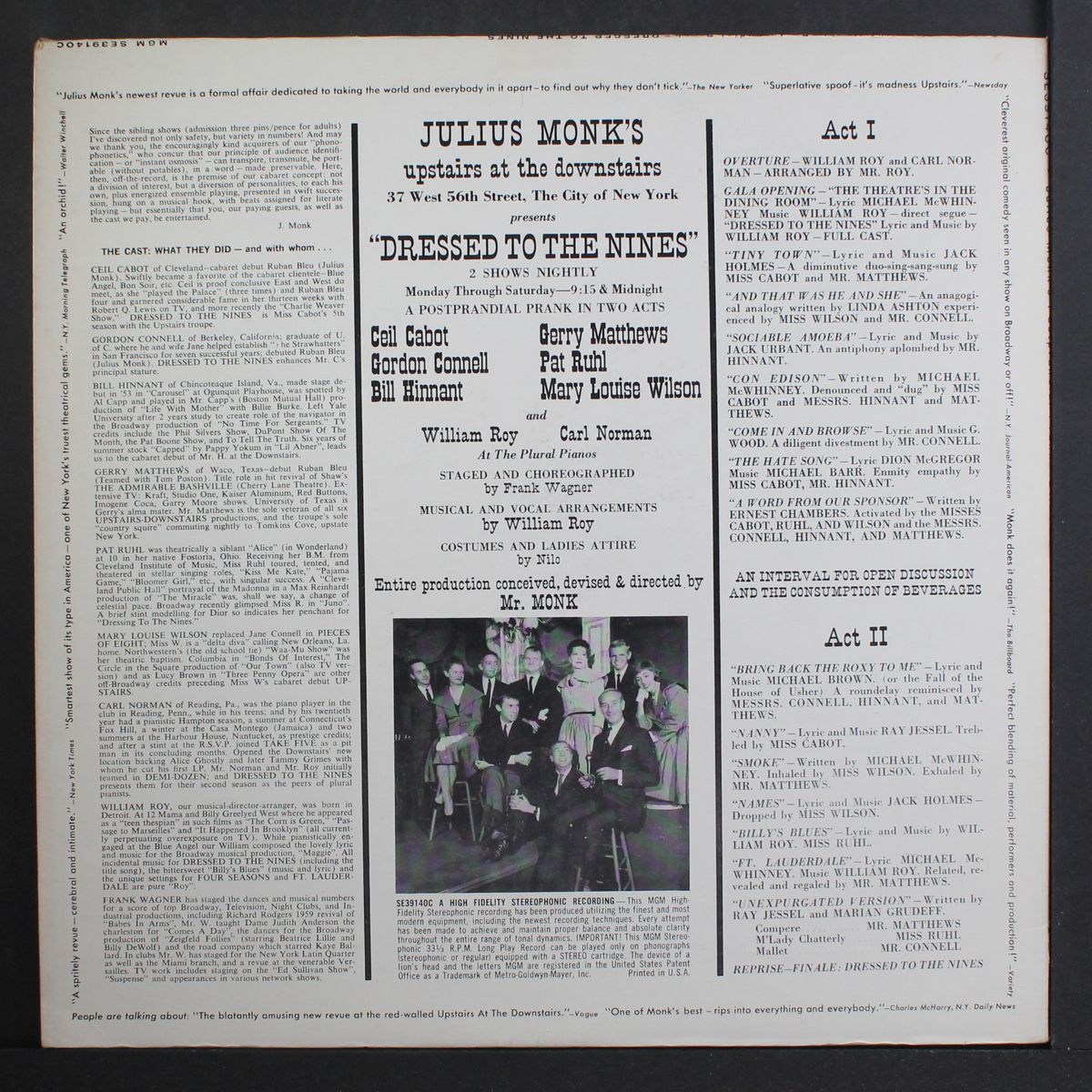 dressed to the nines by ORIGINAL CAST