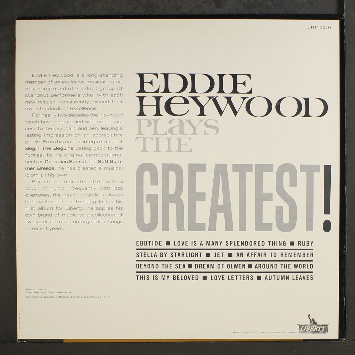 plays the greatest! by EDDIE HEYWOOD