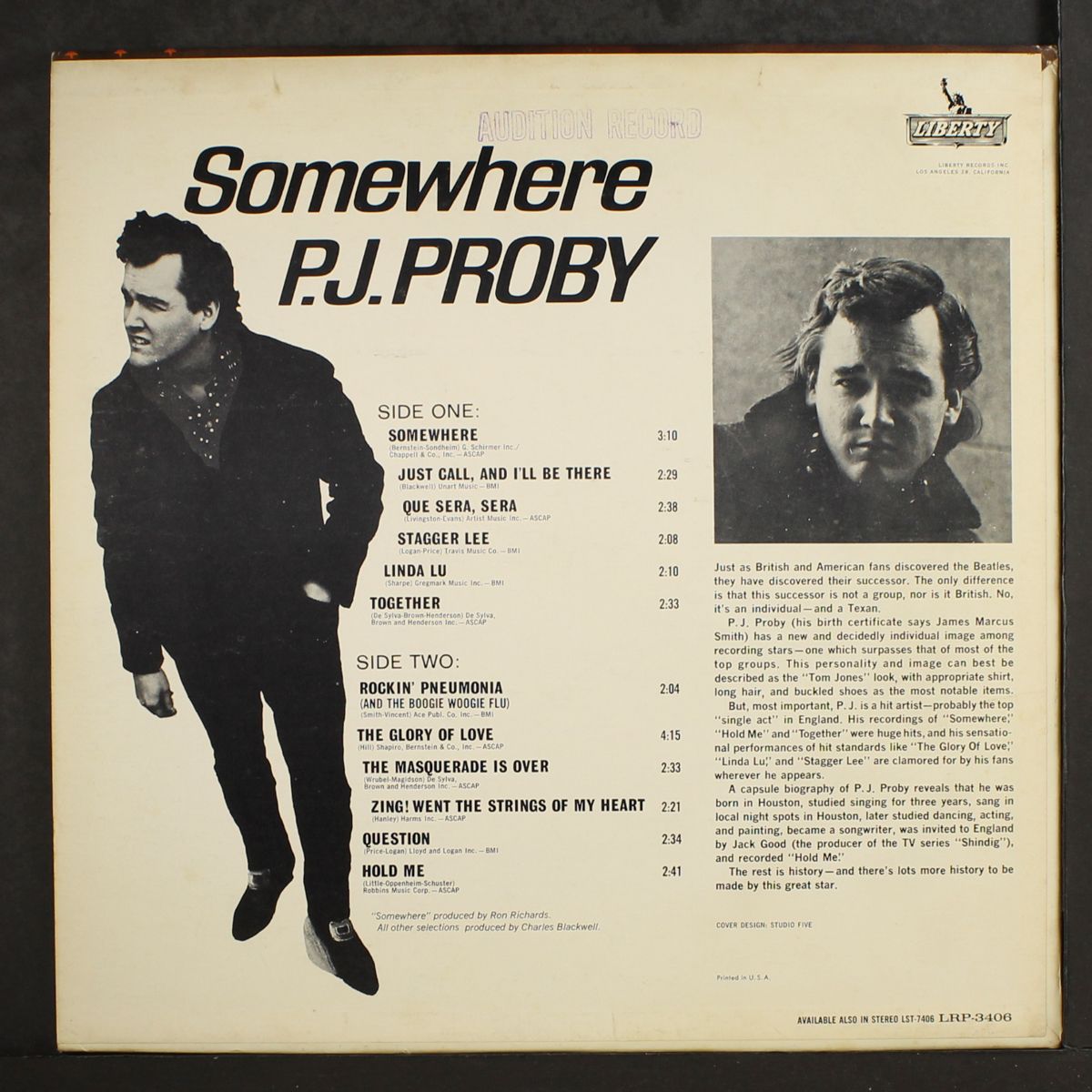 somewhere by P.J. PROBY