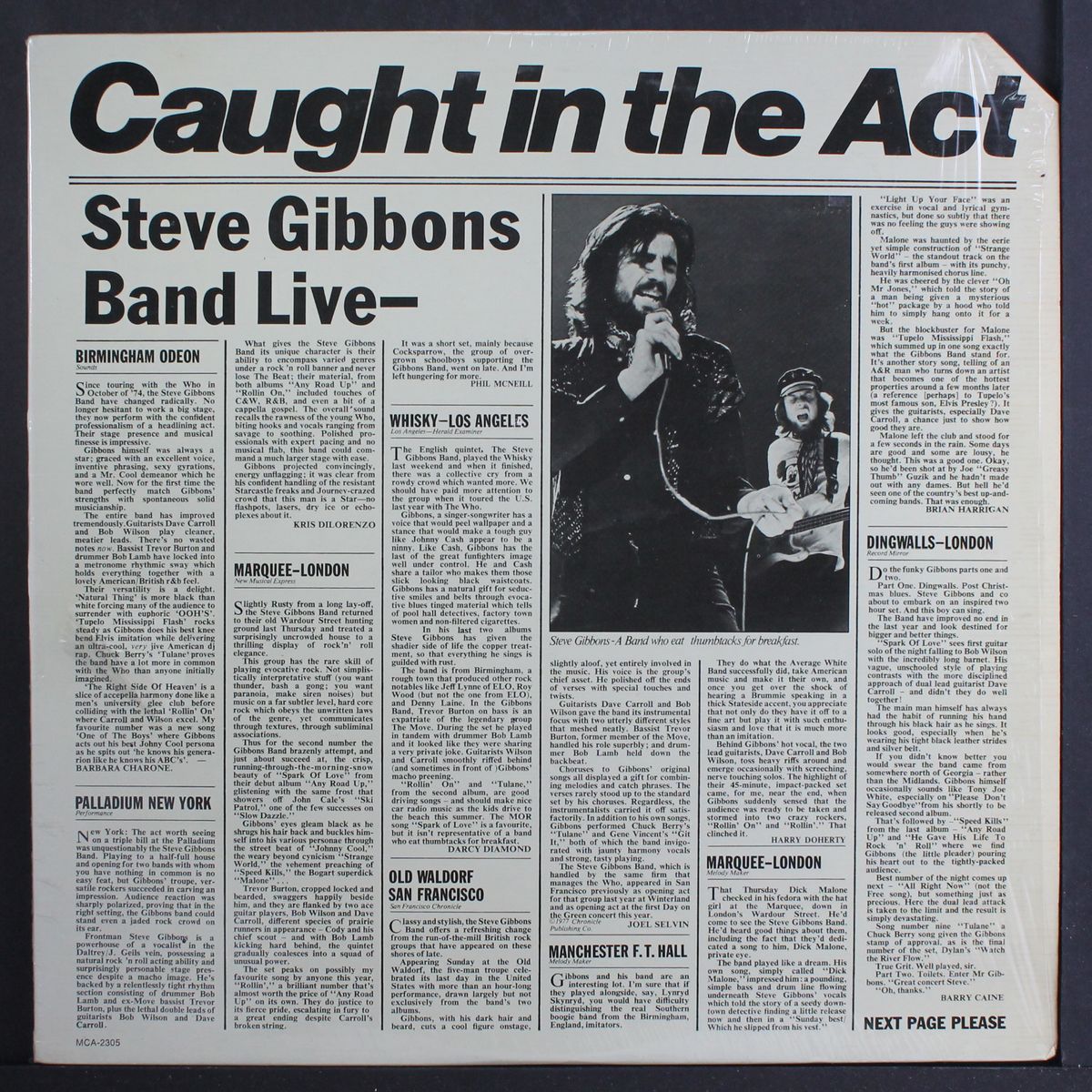 caught in the act by STEVE GIBBONS BAND