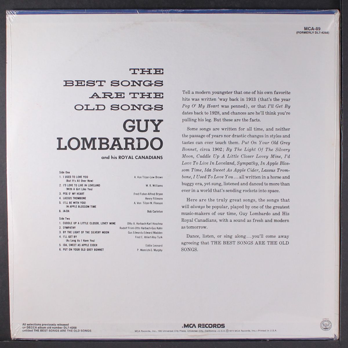 the best songs are the old songs by GUY LOMBARDO