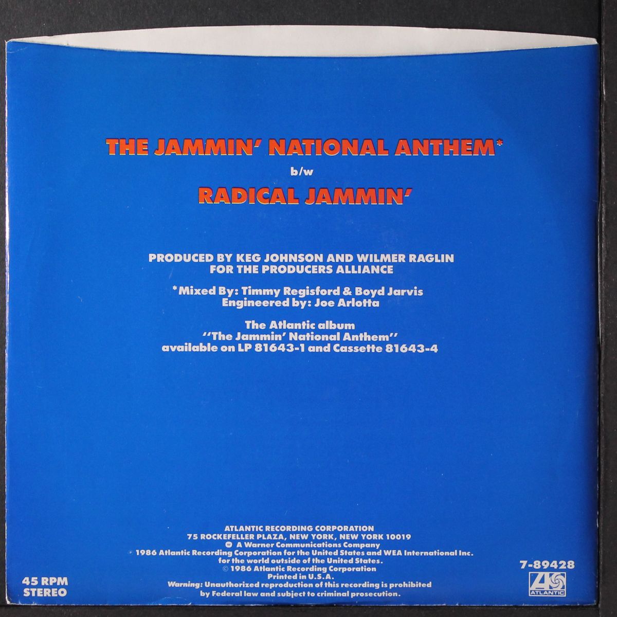 the jammin' national anthem / radical jammin' by STEVE ARRINGTON