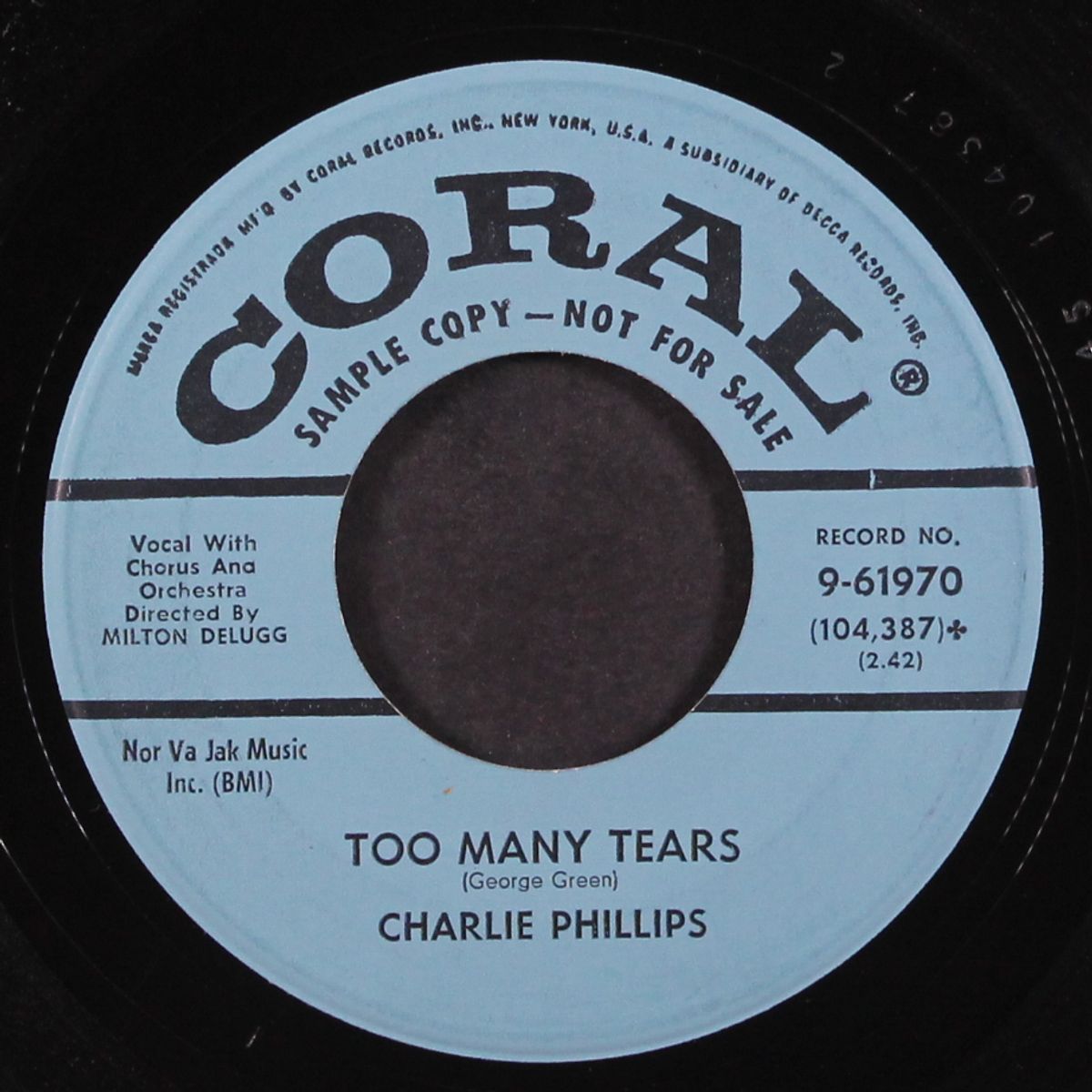 be my bride / too many tears by CHARLIE PHILLIPS