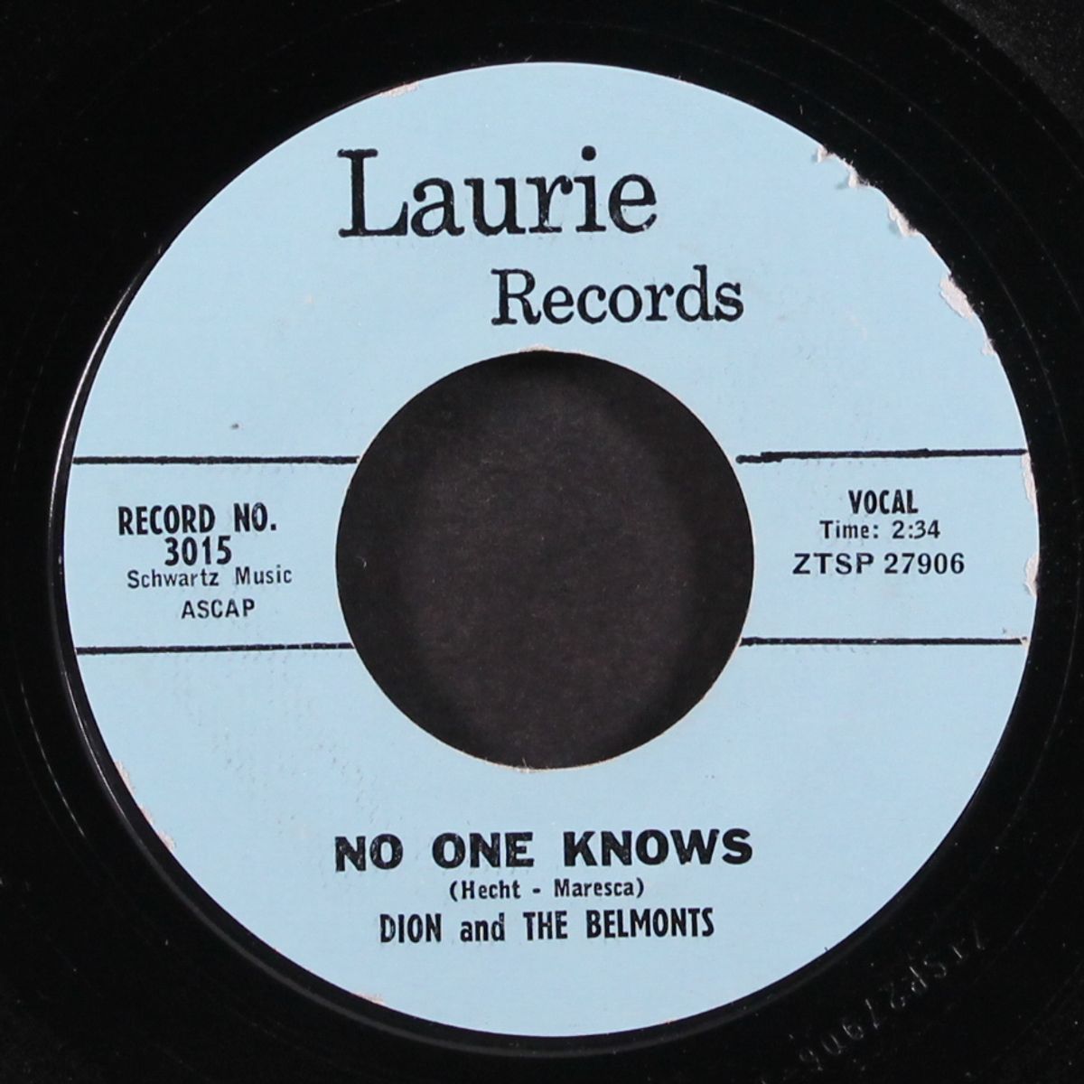 no one knows / i can't go on by DION & BELMONTS