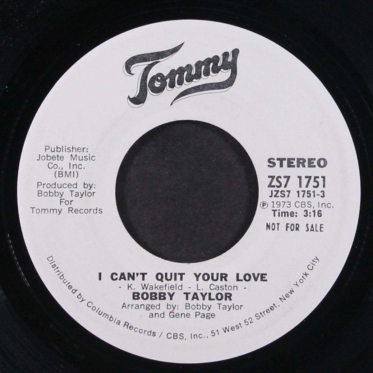 i can't quit your love / mono by BOBBY TAYLOR