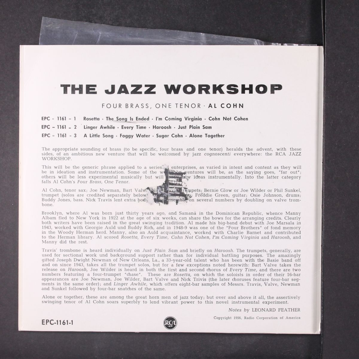 the jazz workshop, four brass, one tenor by AL COHN