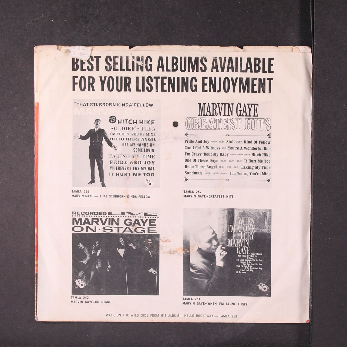 baby don't you do it / walk on the wild side by MARVIN GAYE