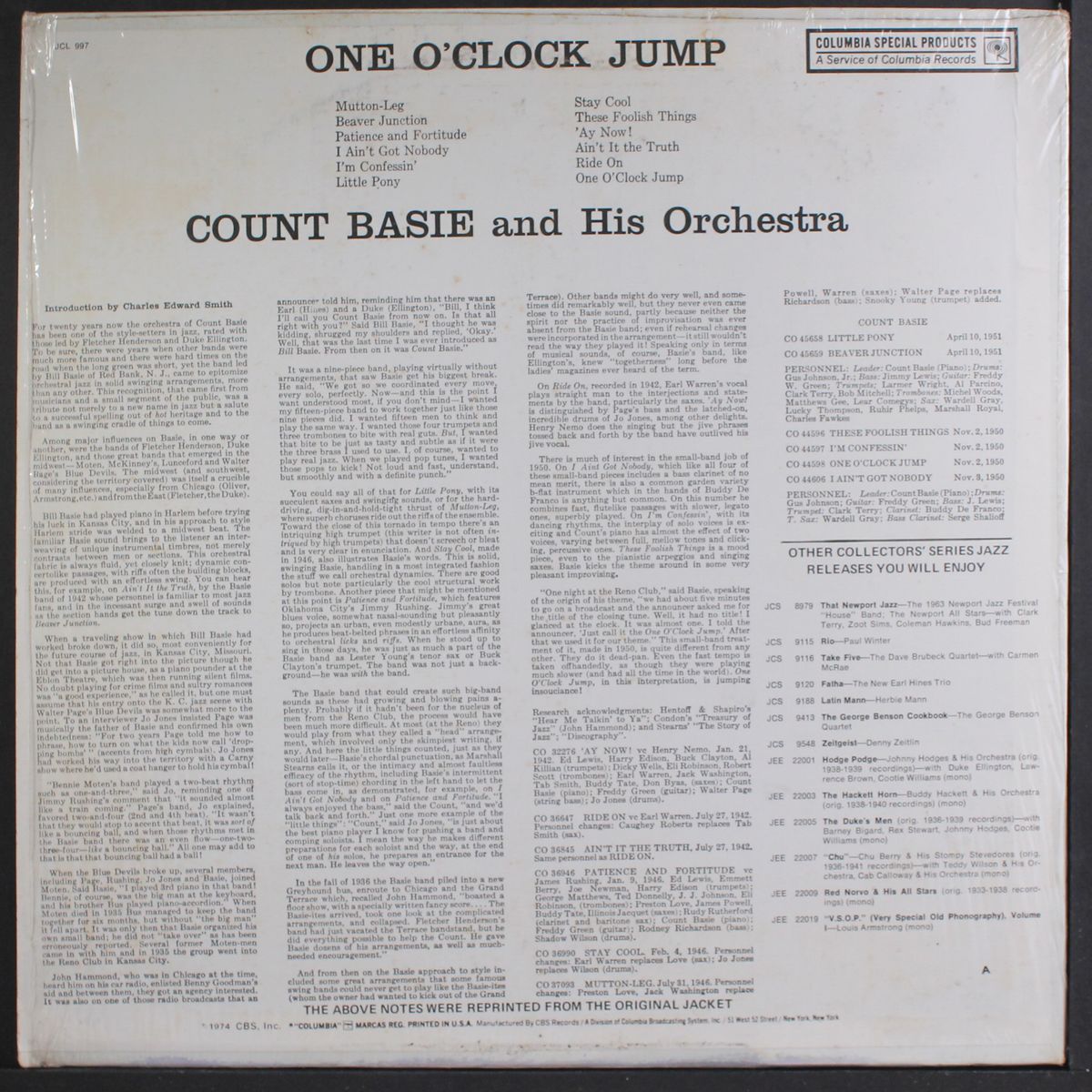 one o'clock jump by COUNT BASIE