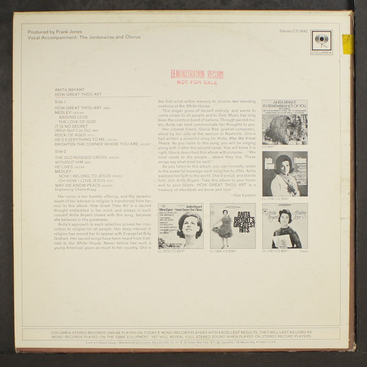 how great thou art by ANITA BRYANT