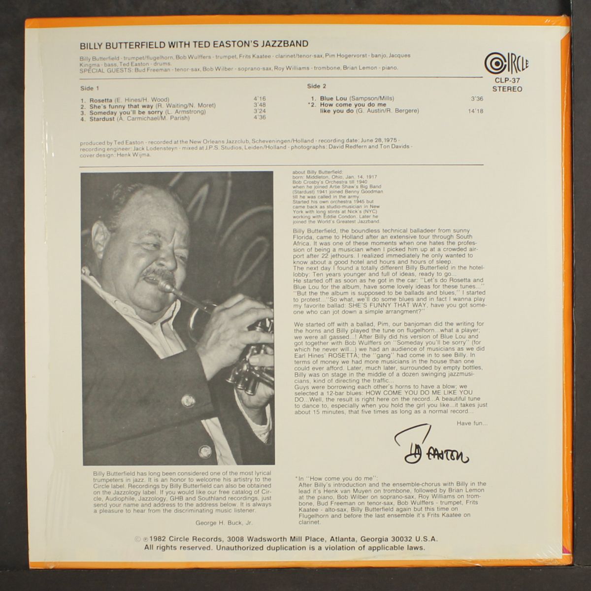 with ted easton's jazzband by BILLY BUTTERFIELD