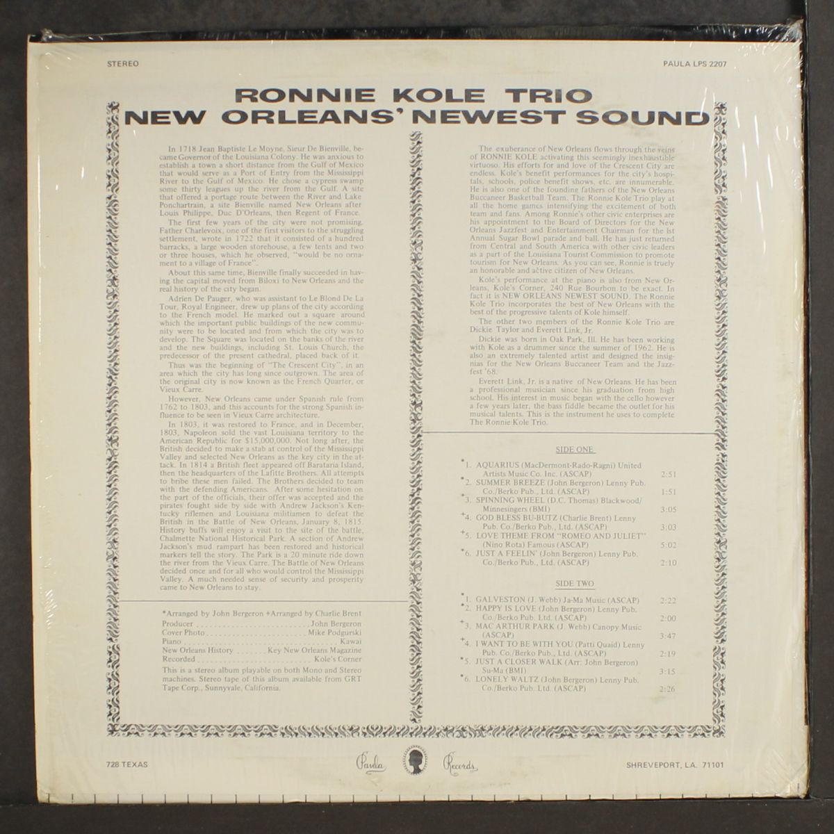 new orleans' newest sound by RONNIE KOLE TRIO