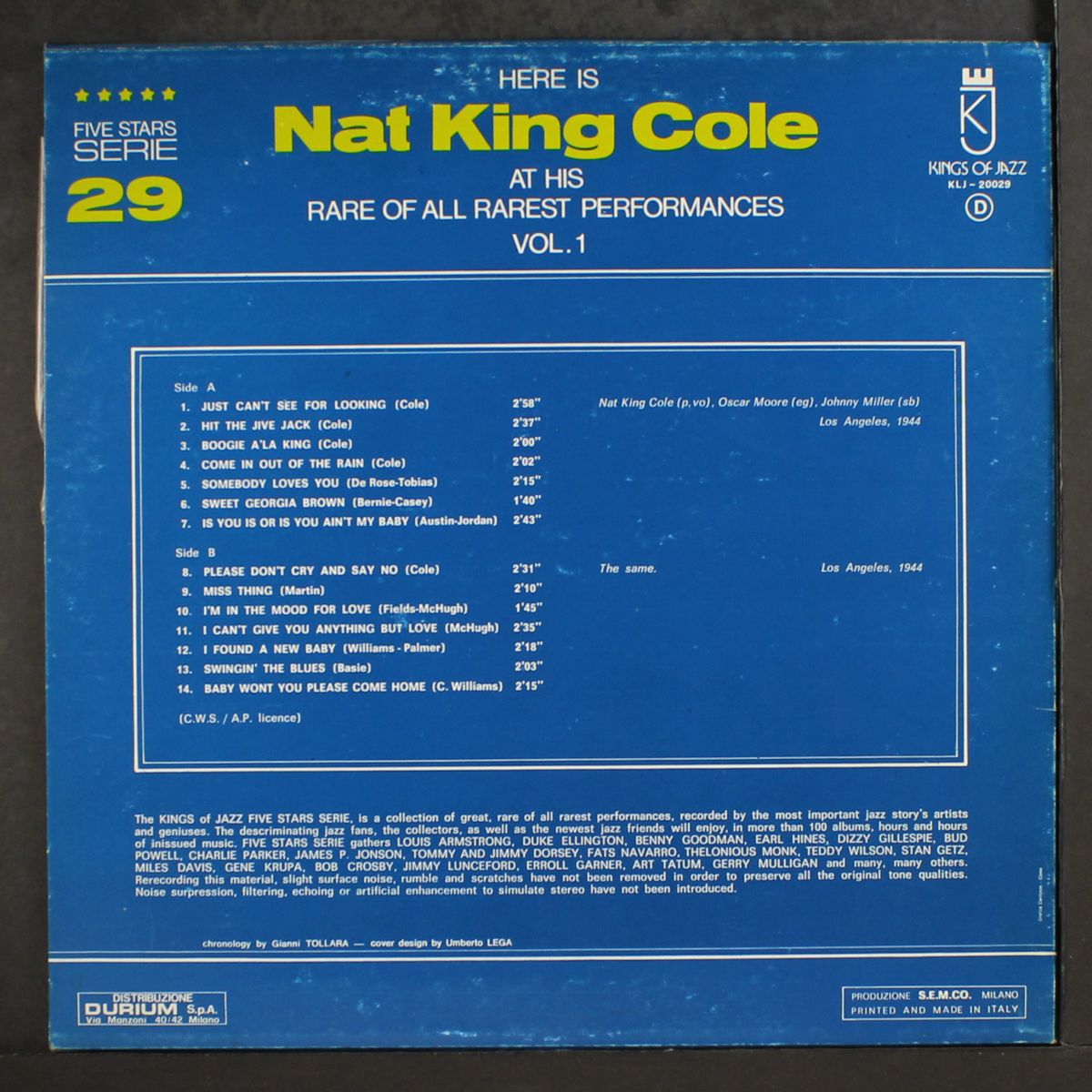 here is by NAT KING COLE