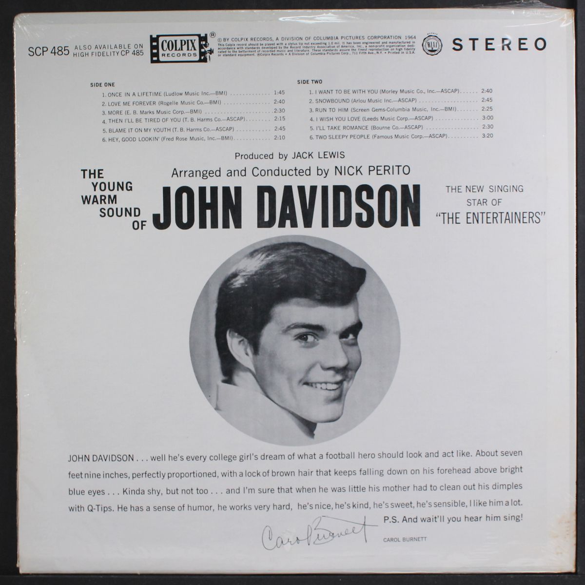 the young warm sound of by JOHN DAVIDSON