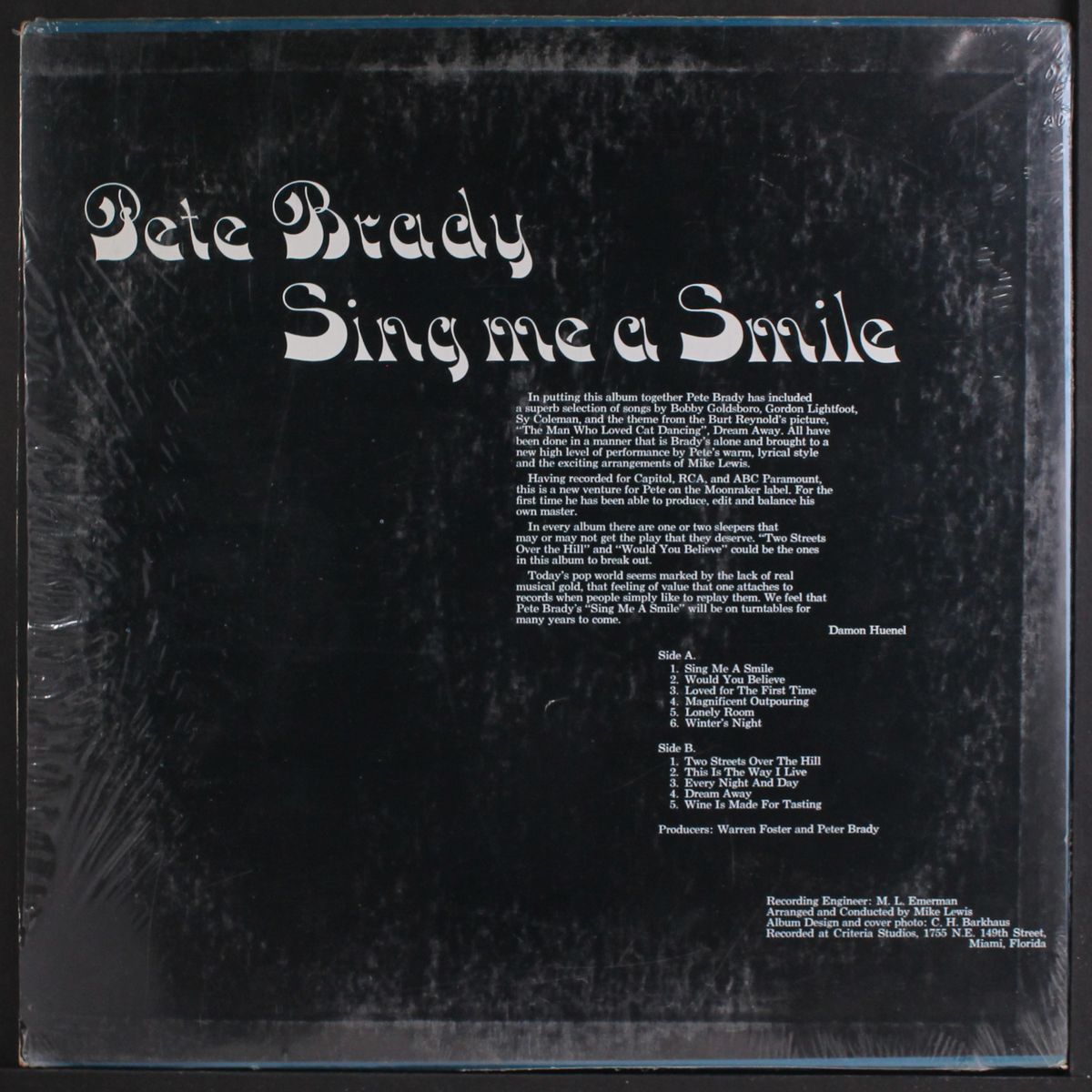 sing me a smile by PETE BRADY