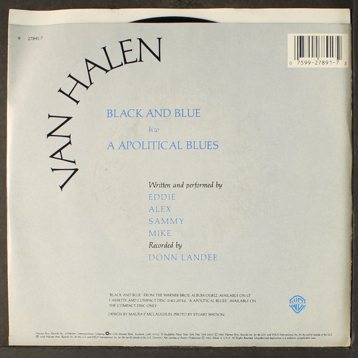 black & blue / a apolitical blues by VAN HALEN