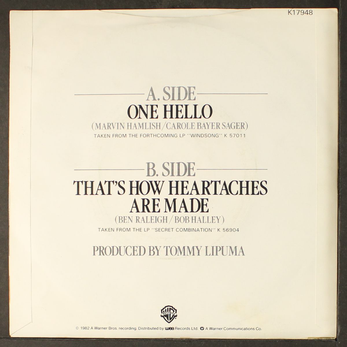 one hello / that's how heartaches are made by RANDY CRAWFORD