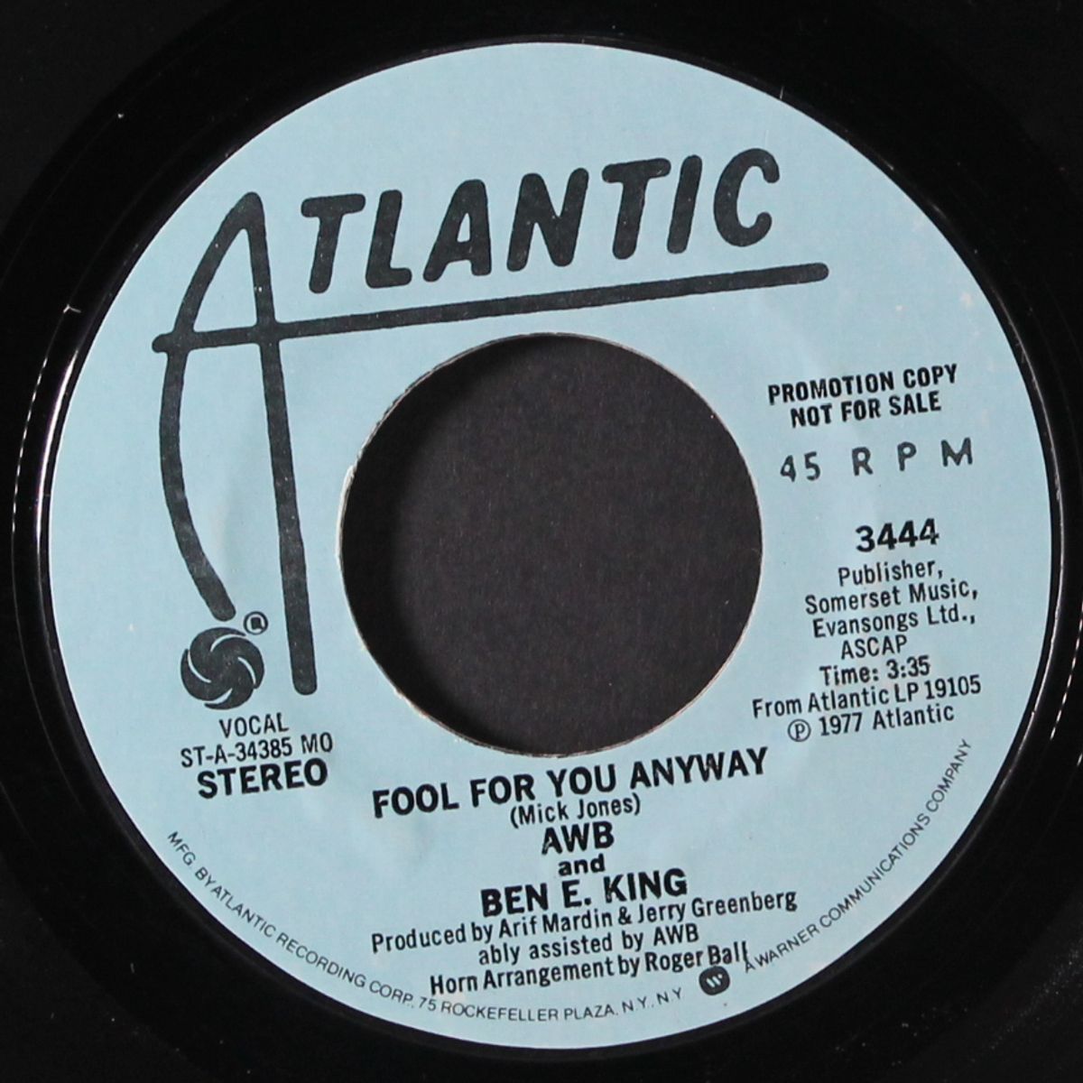 fool for you anyway / same by AWB & BEN E. KING