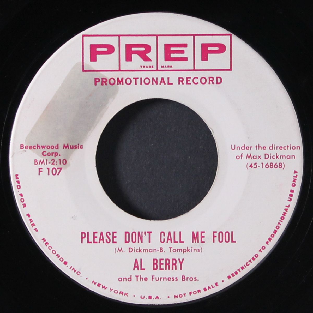 please don't call me a fool / king of the blues by AL BERRY & FURNESS BROTHERS