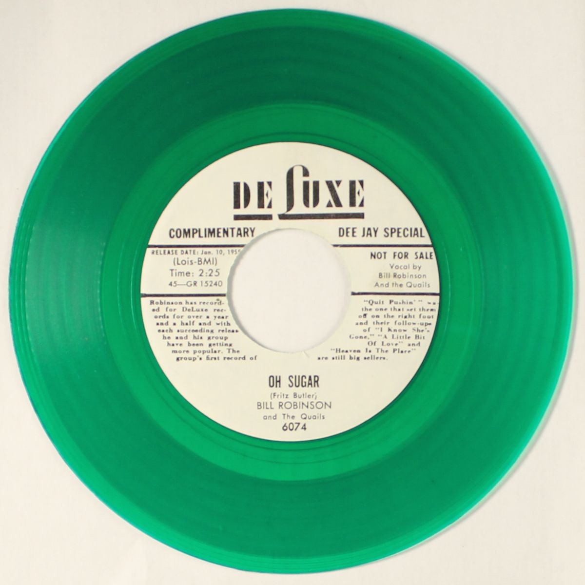 love of my live / oh sugar by BILL ROBINSON & QUAILS