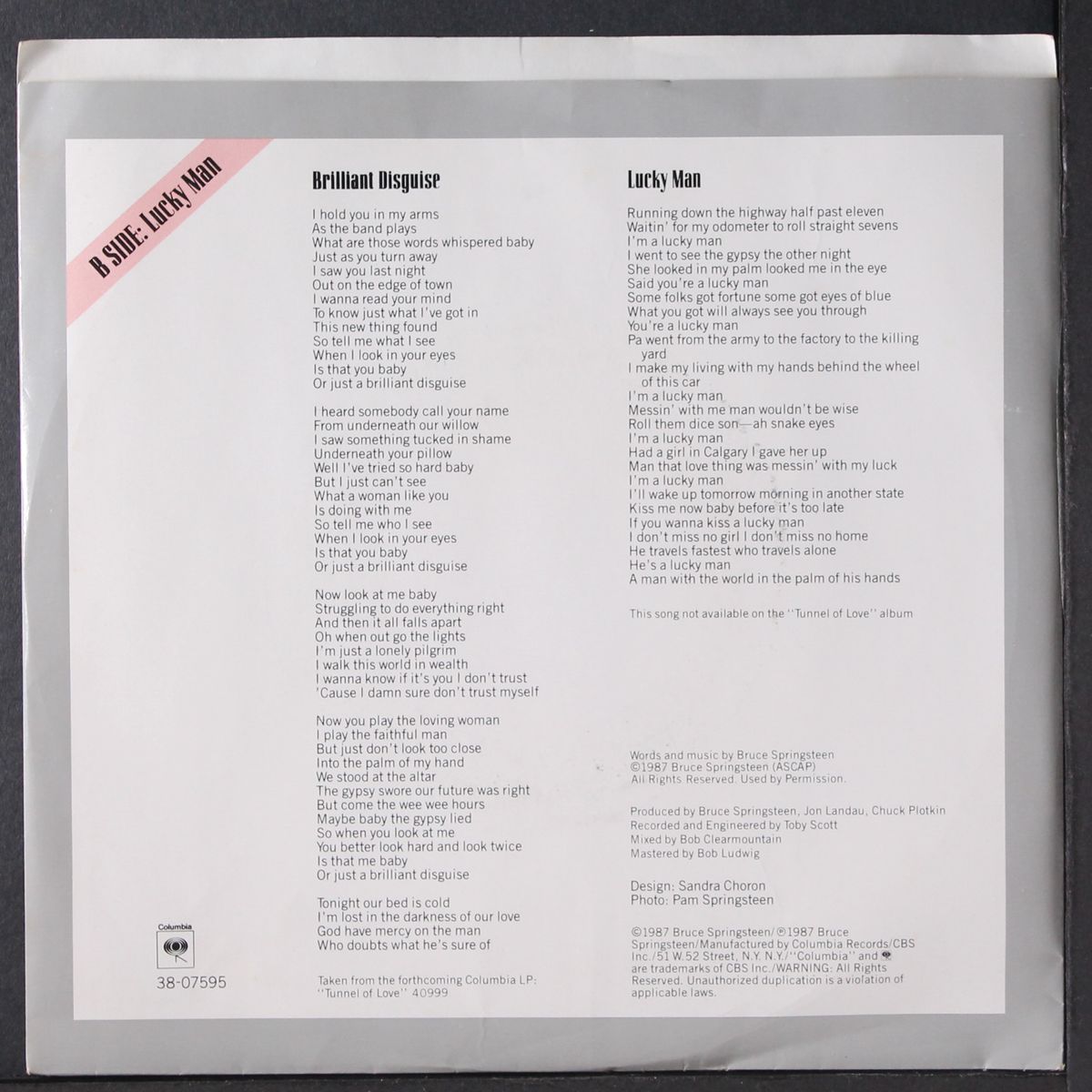 brilliant disguise / lucky man by BRUCE SPRINGSTEEN
