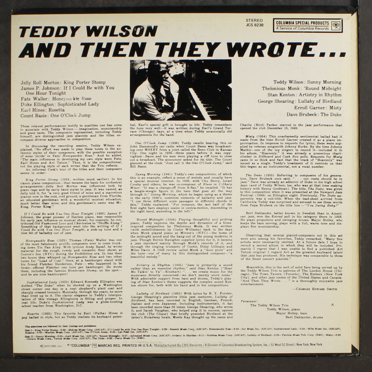 and then they wrote... by TEDDY WILSON