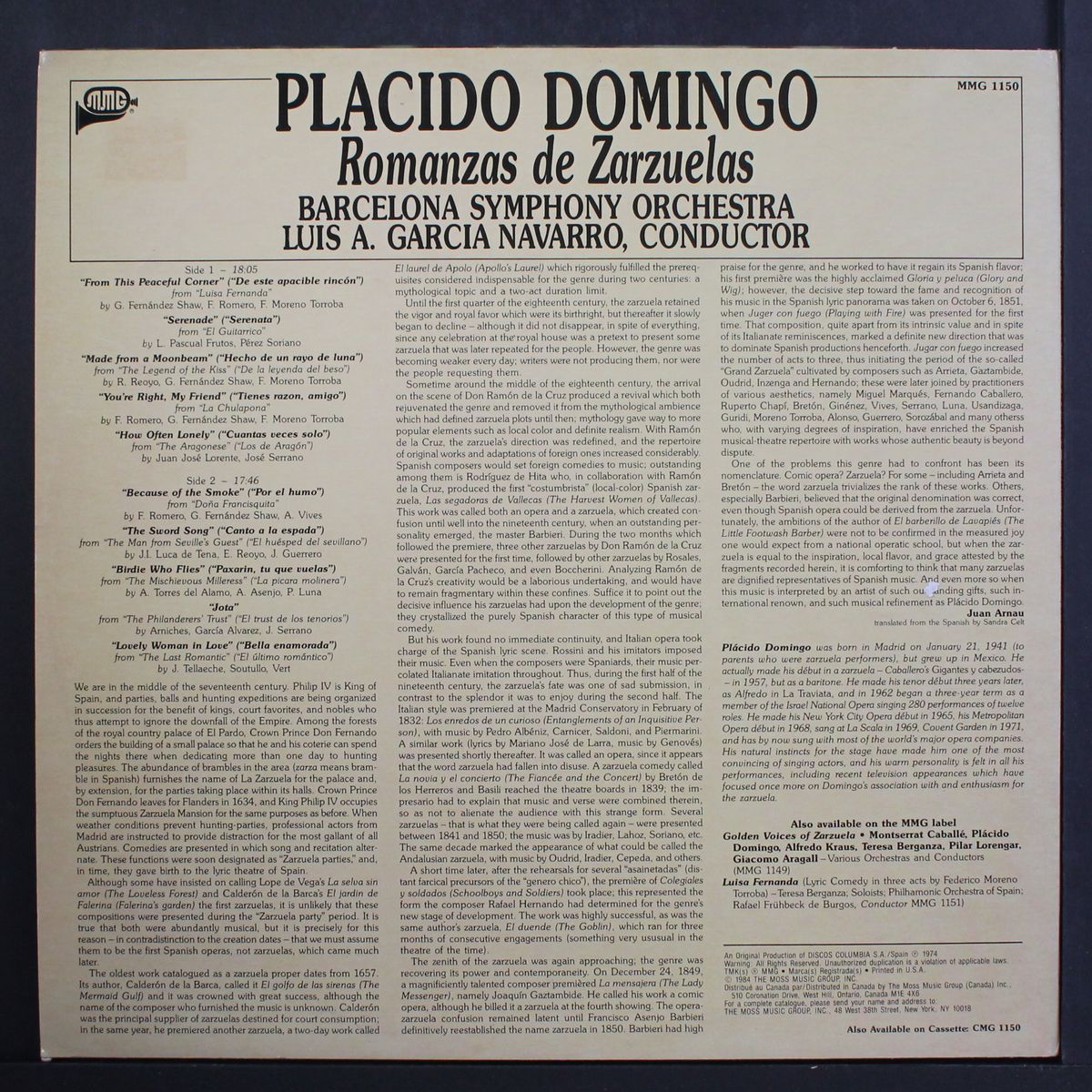 romanzas de zarzuelas by PLACIDO DOMINGO
