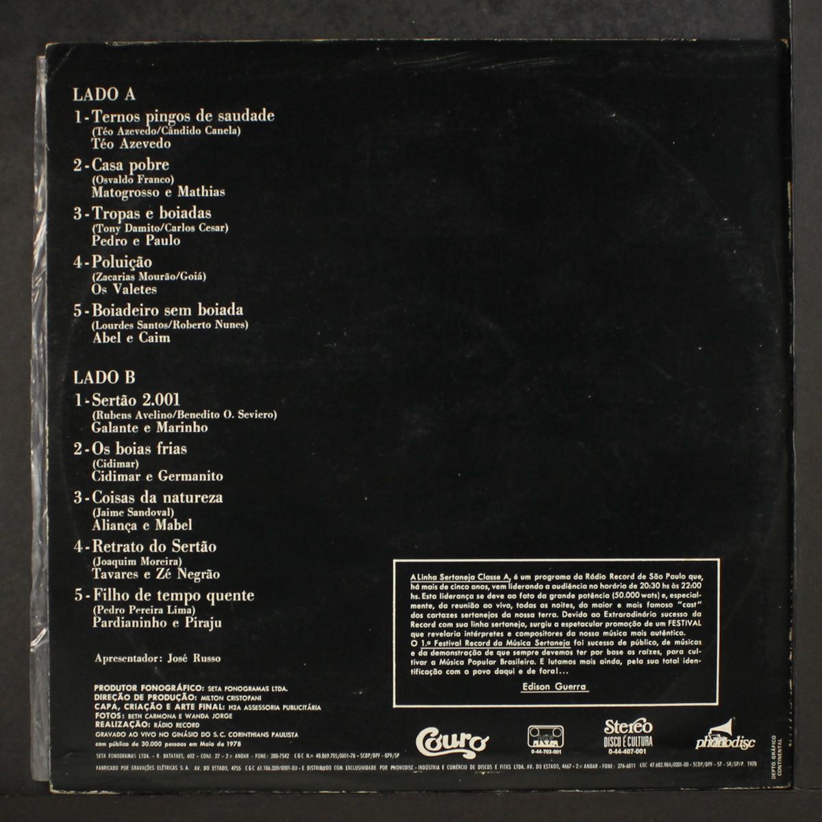 primeiro festival record musica sertaneja by VARIOUS