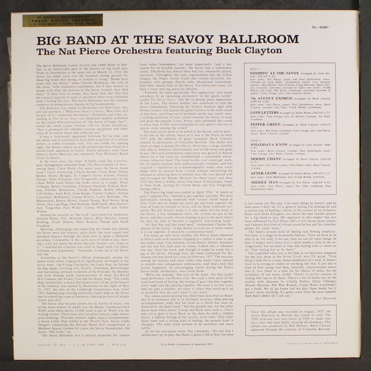 big band at the savoy by NAT PIERCE
