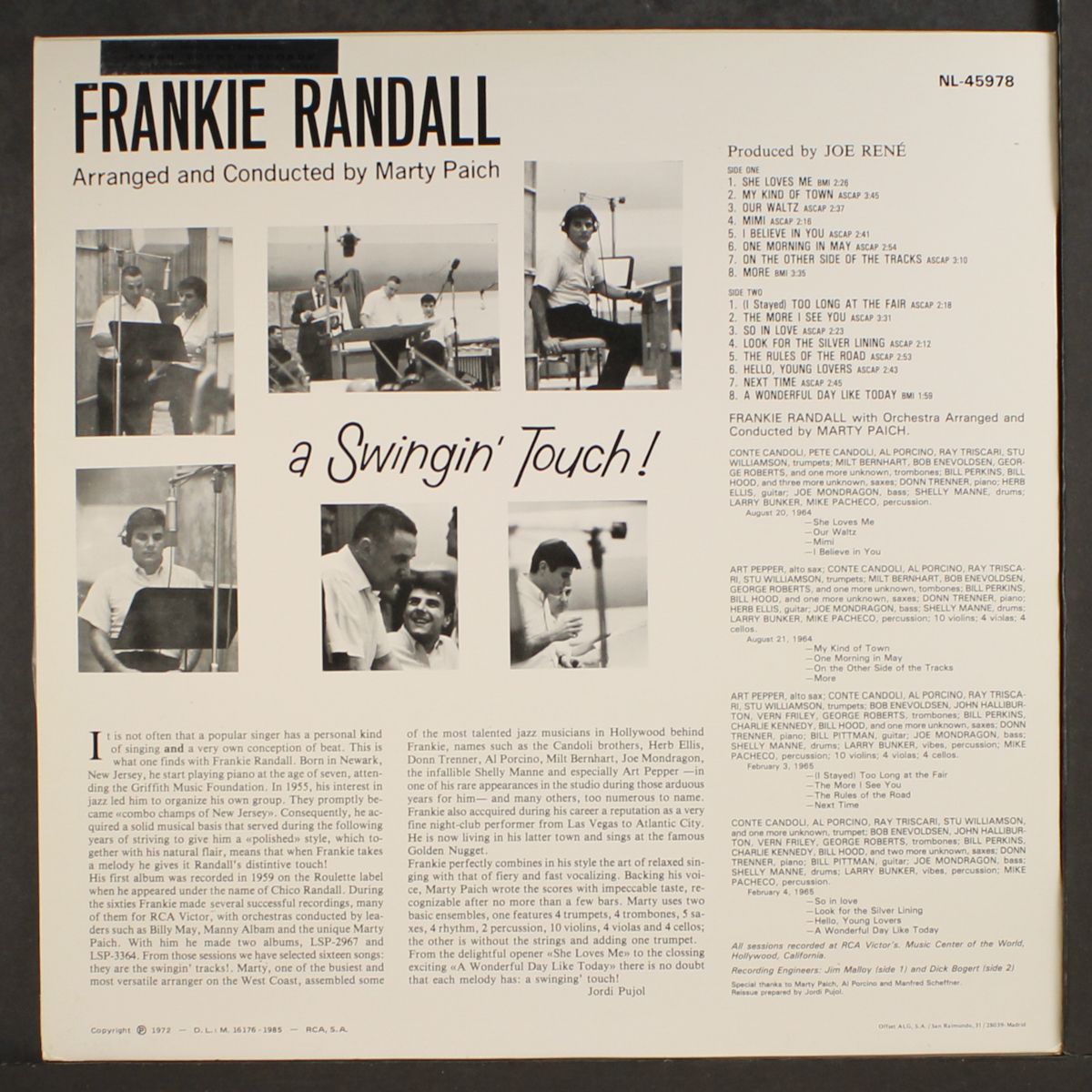 a swingin' touch by FRANKIE RANDALL