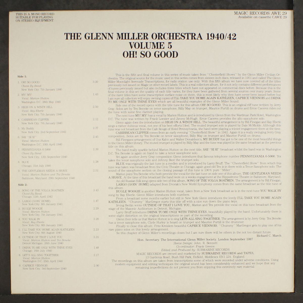 oh! so good by GLENN MILLER