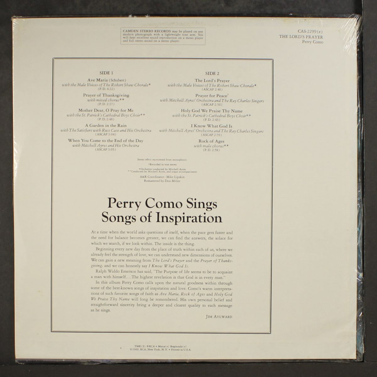the lord's prayer by PERRY COMO
