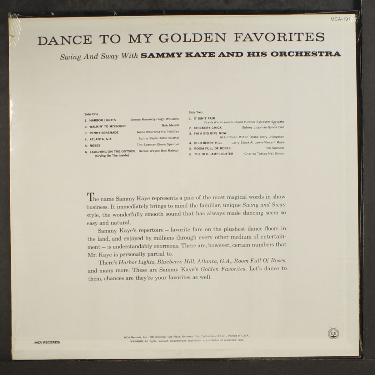 dance to my golden favorites by SAMMY KAYE