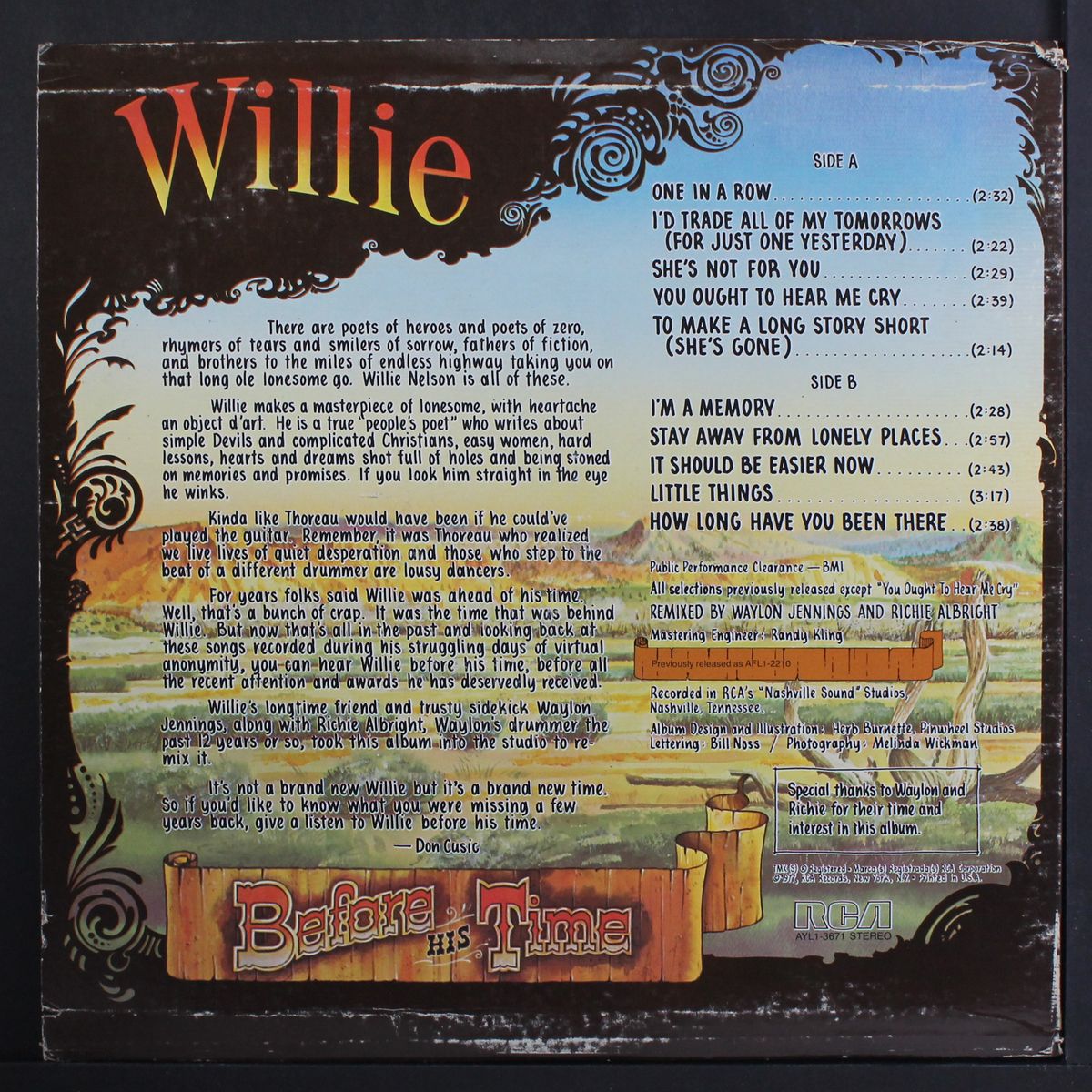before his time by WILLIE NELSON
