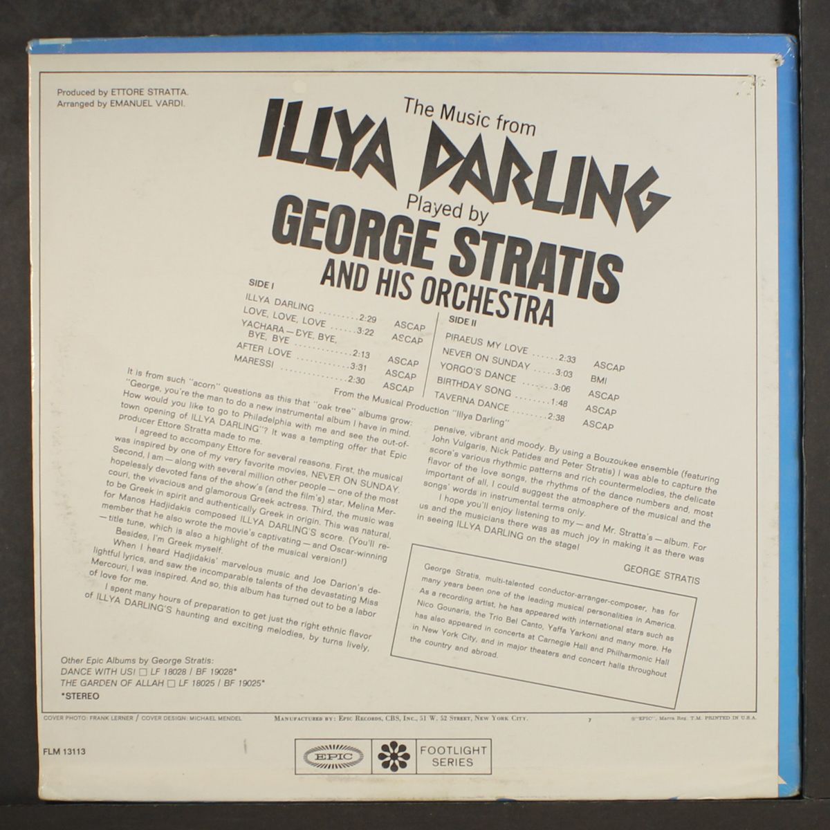 the music from illya darling by GEORGE STRATIS