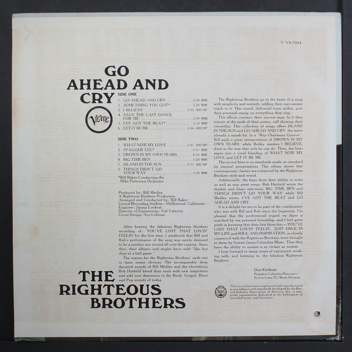 go ahead and cry by RIGHTEOUS BROTHERS