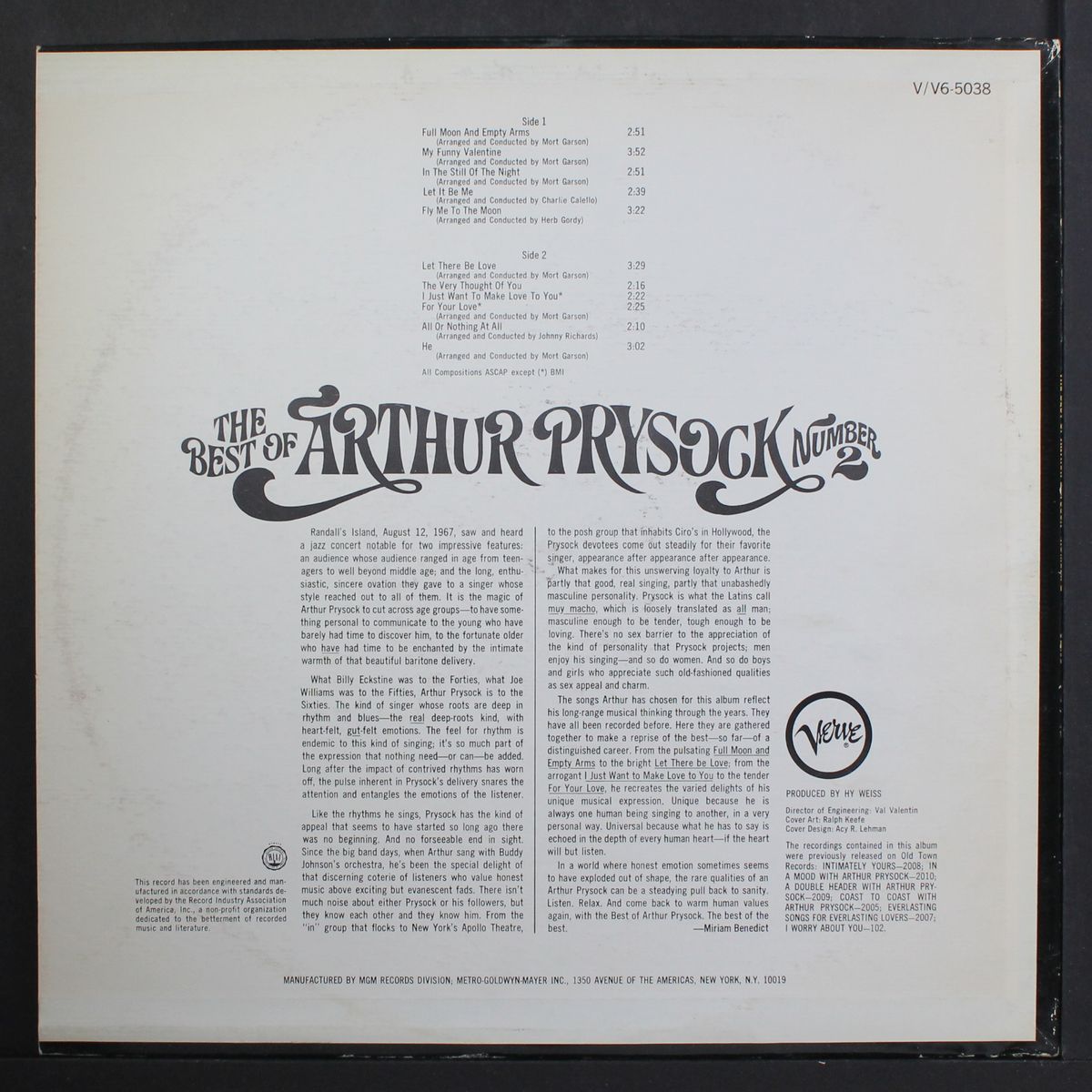 best of number 2 by ARTHUR PRYSOCK