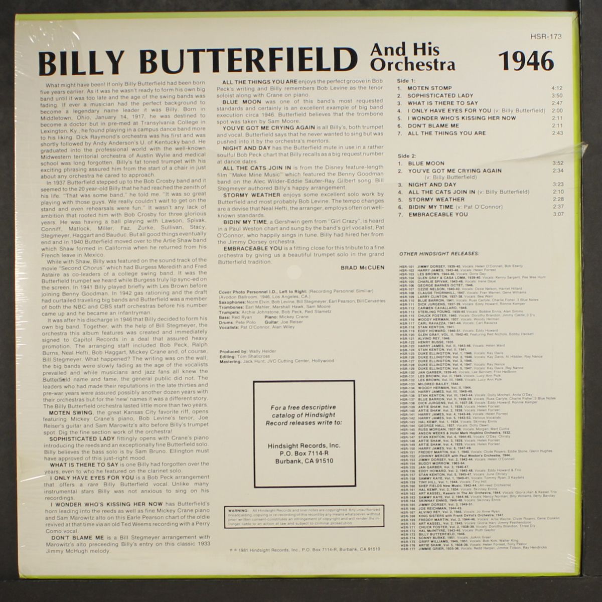 the uncollected, 1946 by BILLY BUTTERFIELD