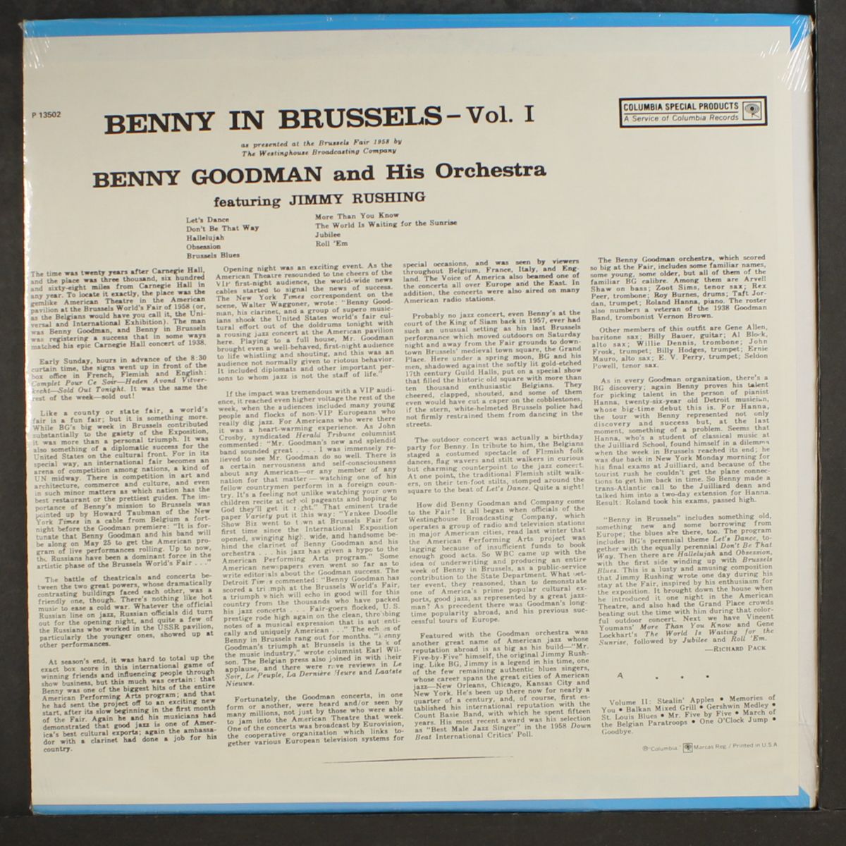 benny in brussels, vol. 1 by BENNY GOODMAN