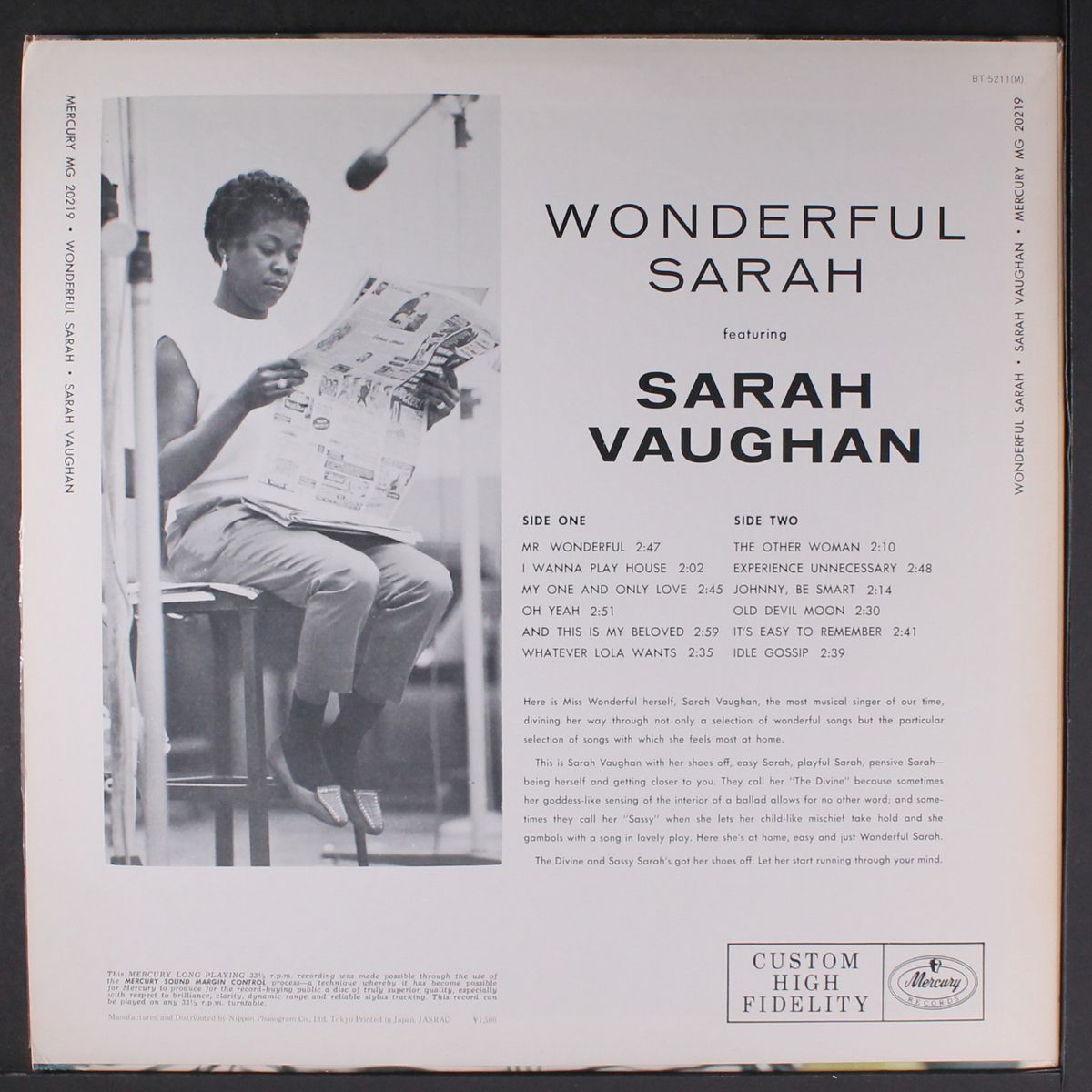 wonderful sarah by SARAH VAUGHAN